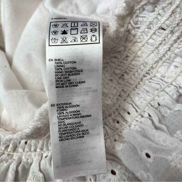 Forever 21 Crop Top Tank Button Up Crochet White Size Small Flower Design - Picture 8 of 8